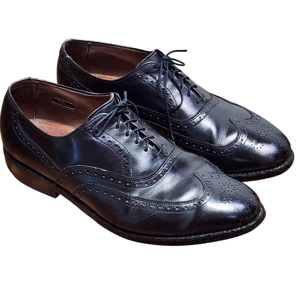 Allen Edmonds Chester Dress Shoes Mens Size 9.5 D Black Leather Wingtip Oxford